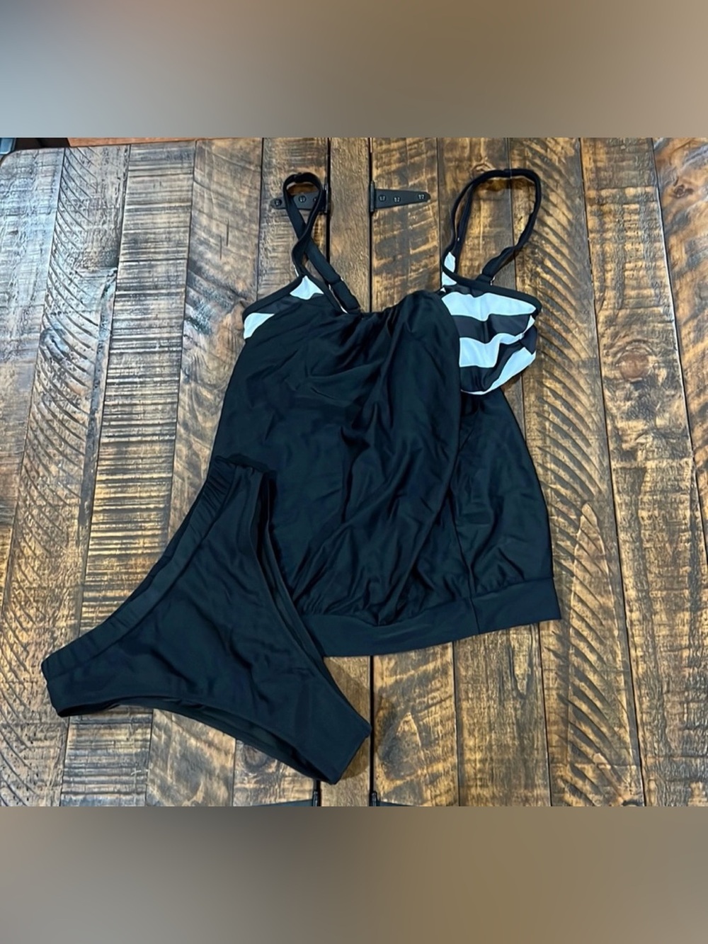 Tankini in black and white size medium